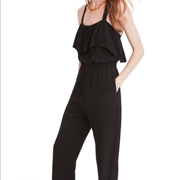 Madewell Pants - MADEWELL | NWOT Black Apron Ruffle Jumpsuit
